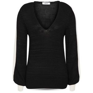 Reiss Taylor knit. Black with white stripe.